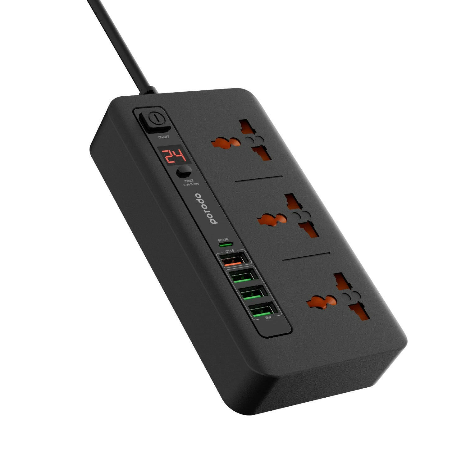 Porodo Multi-Port Power HUB 4 USB-A/USB-C Ultimate Home & Office Kit 2M - Phonology