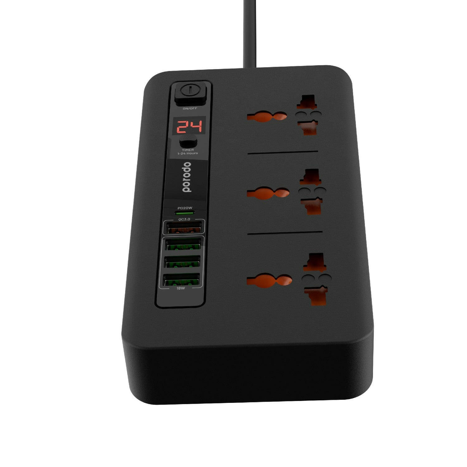 Porodo Multi-Port Power HUB 4 USB-A/USB-C Ultimate Home & Office Kit 2M - Phonology