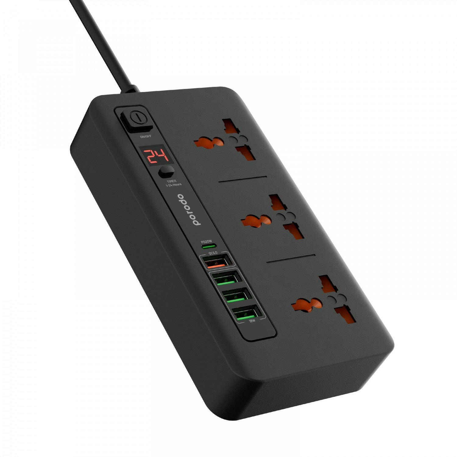 Porodo Multi-Port Power HUB 4 USB-A/USB-C Ultimate Home & Office Kit 2M - Phonology