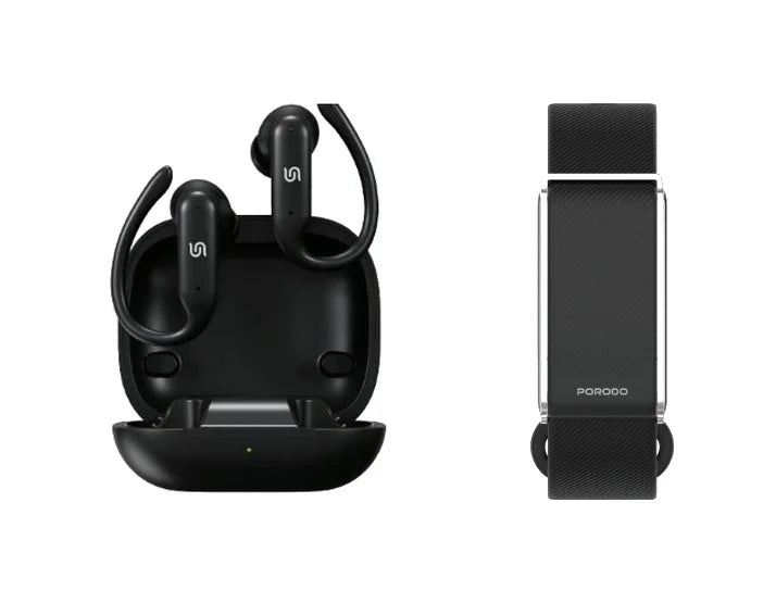 Porodo ActiveX Smart Fitness Band & Earbuds - Black