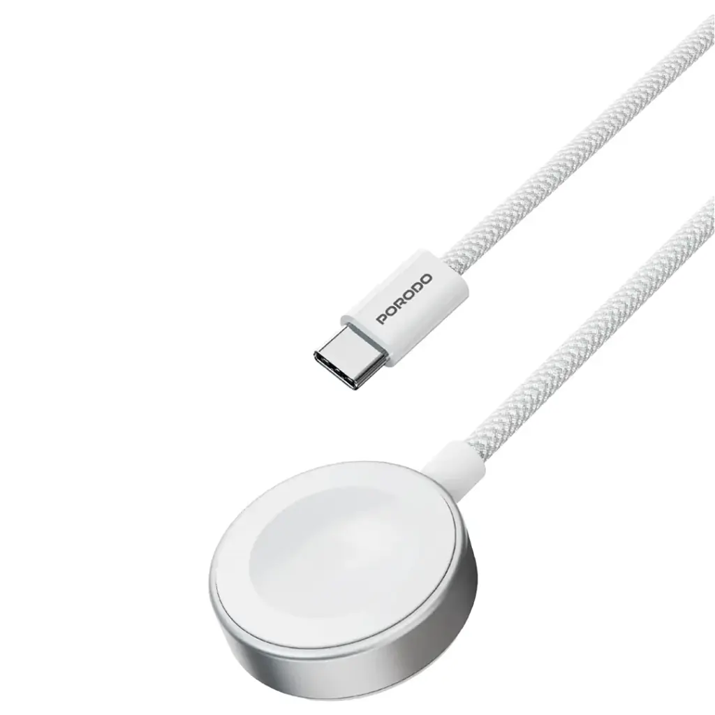 Porodo One Touch Charger Magnetic Watch Charger - White