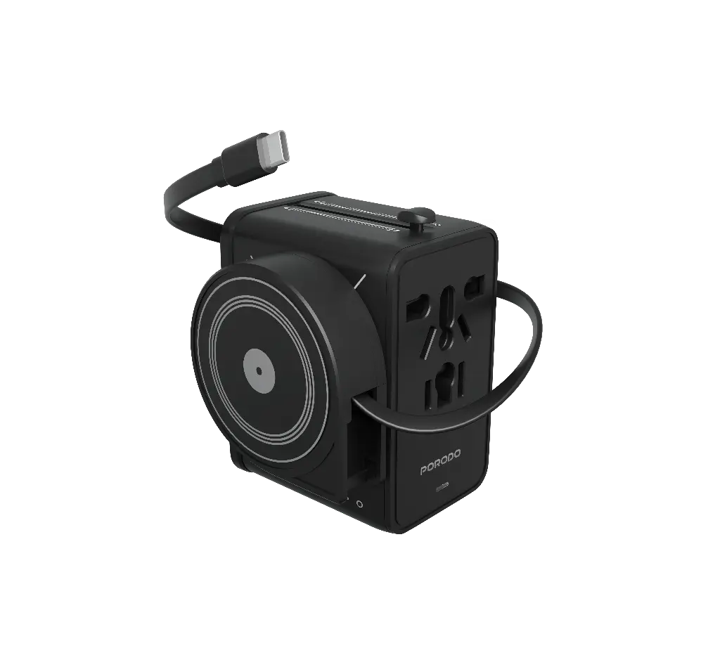 Porodo Voyage Universal Travel Adapter - Black