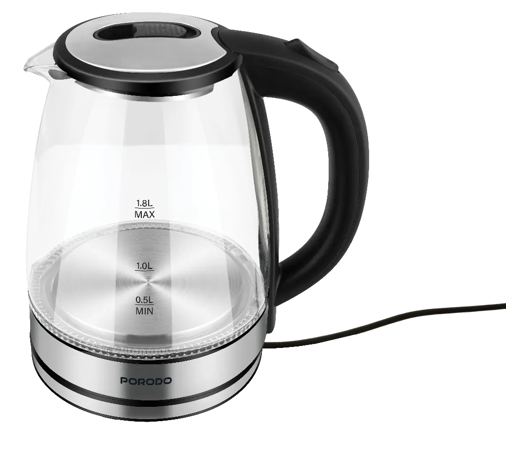 Porodo Pyro T1 Electric Glass Kettle - Clear