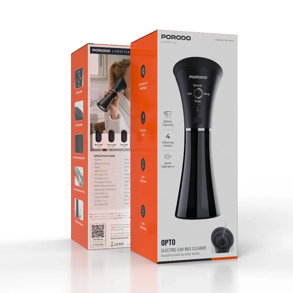 Porodo Opto Electric Ear Wax Cleaner - Black