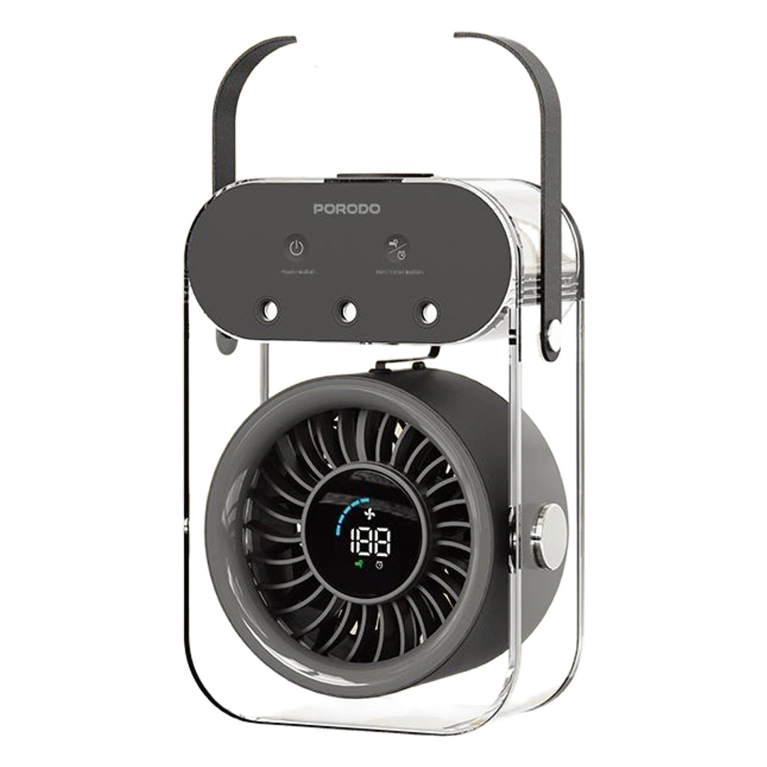 Porodo Lifestyle Chillo Aqua Portable Mist Fan with 500mL Large Water Tank - Black