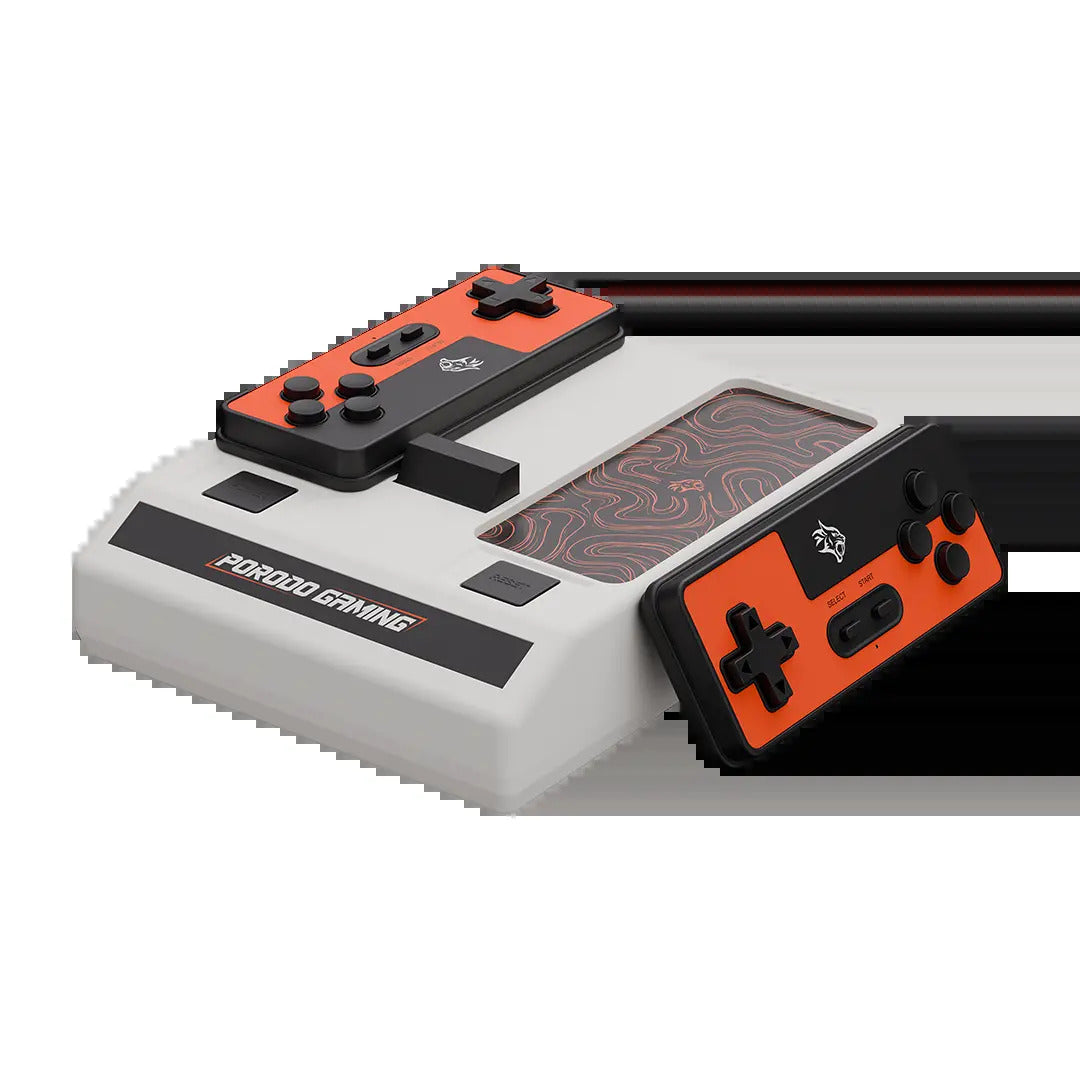 Porodo Gaming Runebox Dual-Hand Video Game Console with Plug-In TF Card Support - White