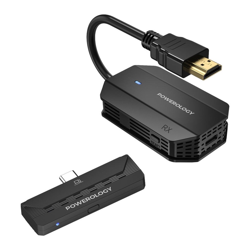 Powerology Wireless HDMI Type-C Adapter Audio & Video – Black