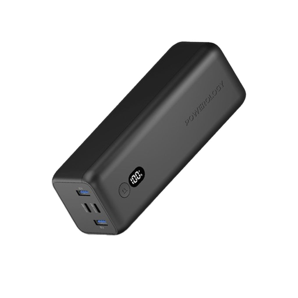 POWEROLOGY ONYX DUAL USB-C POWER BANK 30000MAH PD 100W - BLACK