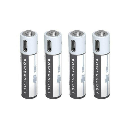 Powerology AAA USB Rechargeable Battery (4pc pack) - Phonology
