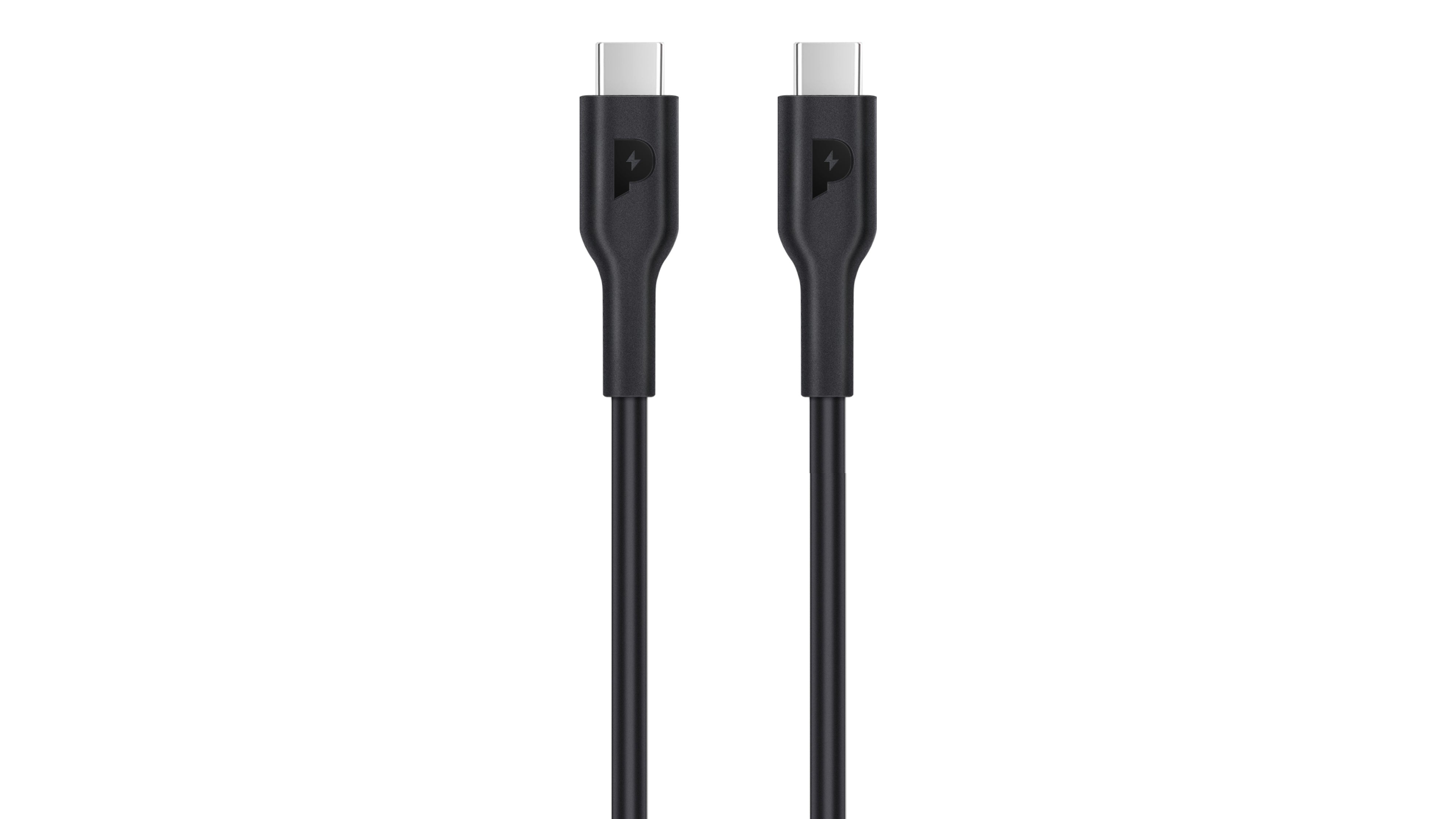 Powerology Type-C To Type-C Connector Cable PD 100W, Fast Data Sync And Charge, Universal Compatibility, 1.2M/4ft - Black