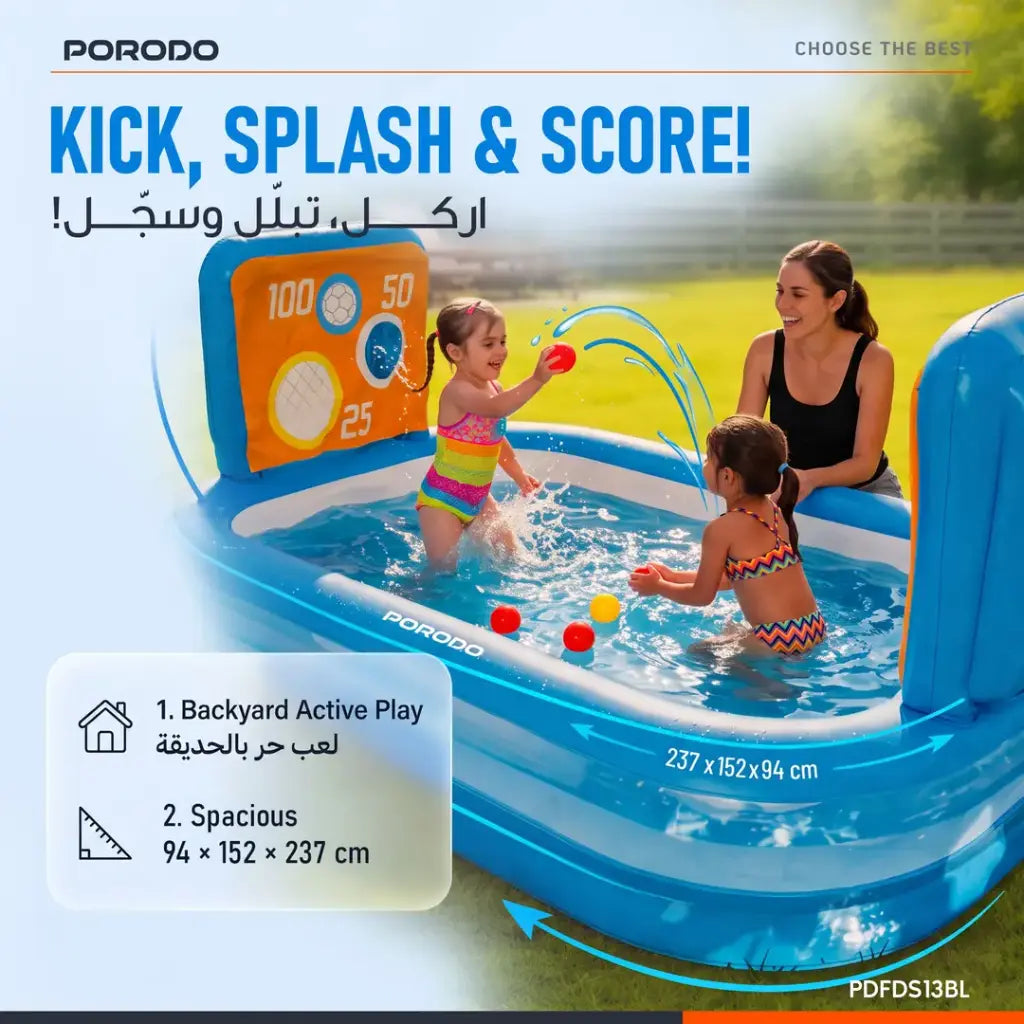 Porodo Lifestyle Goal Splash Football Play Pool - Blue