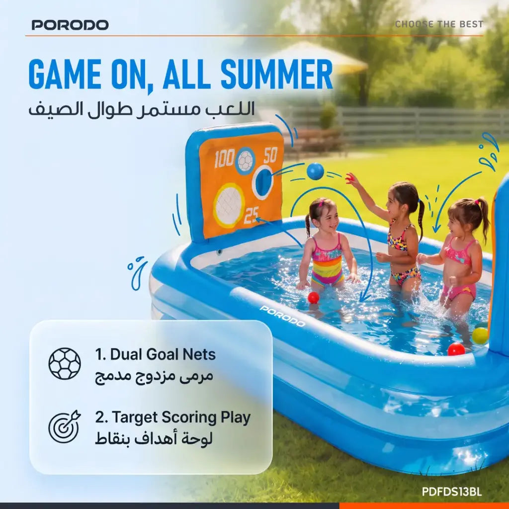Porodo Lifestyle Goal Splash Football Play Pool - Blue