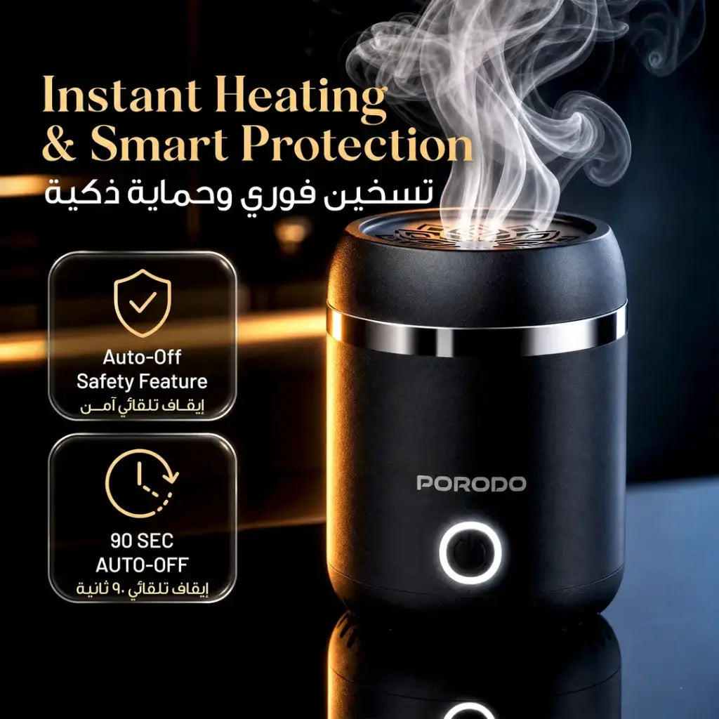 Porodo Lifestyle Dreams Mini Incense Burner - Black