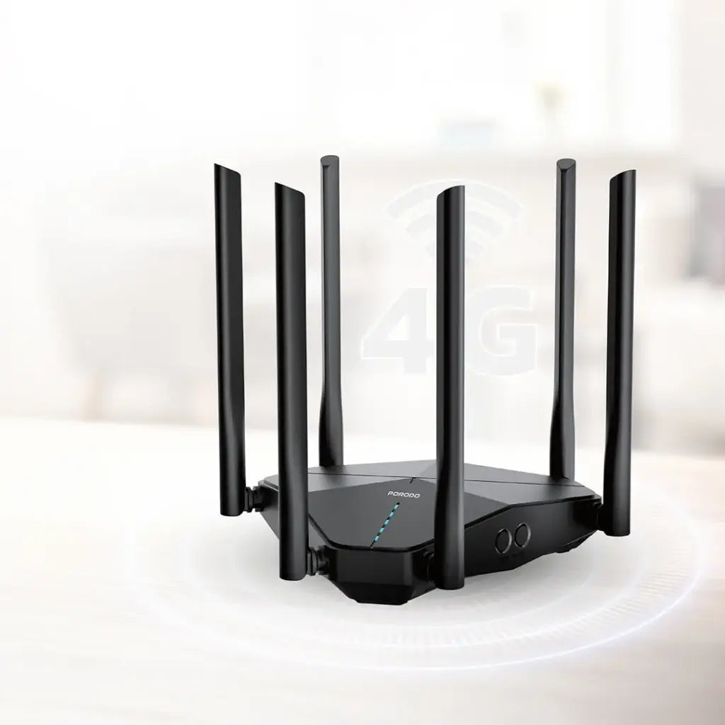 Porodo Dual Band Portable Wi-Fi Router - Black