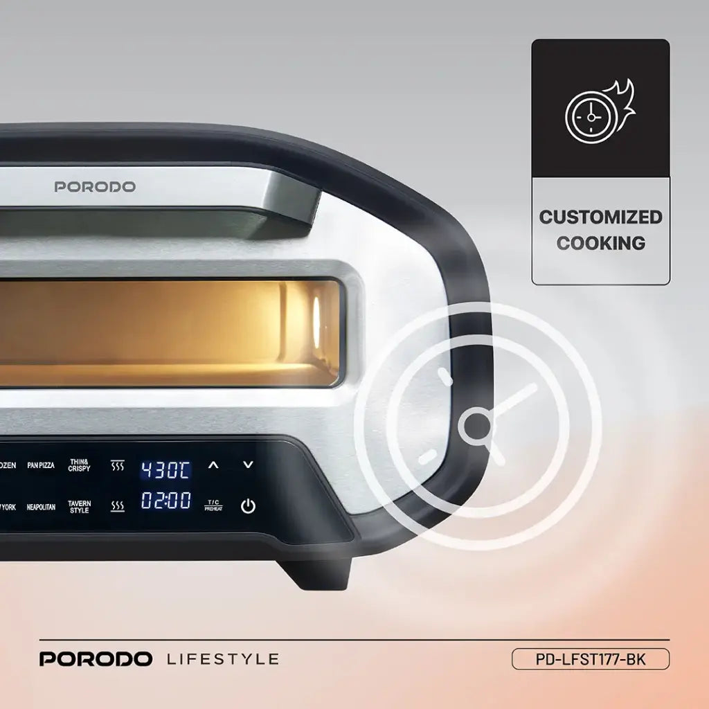 Porodo Lifestyle 12'' Indoor Electric Pizza Maker - Black