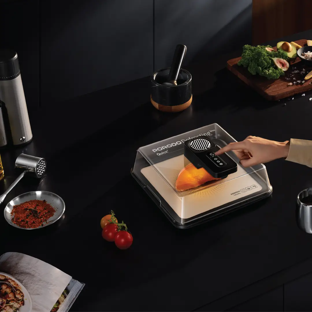 Porodo Lifestyle Defroze Quick Defrosting Food Tray with UVC LED Protection - Black