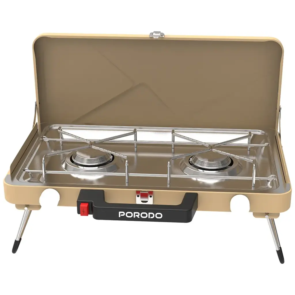 Porodo Lifestyle Dual Burner Foldable Camping Stove - Khaki