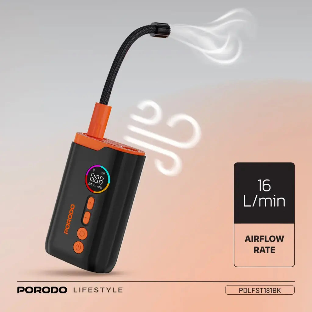 Porodo Lifestyle Electric Air Inflator - Black