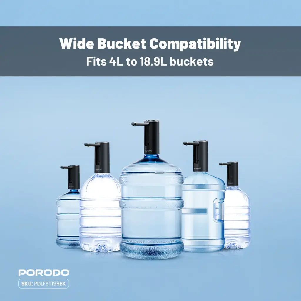 Porodo Lifestyle Foldable Electric Water Pump - Black