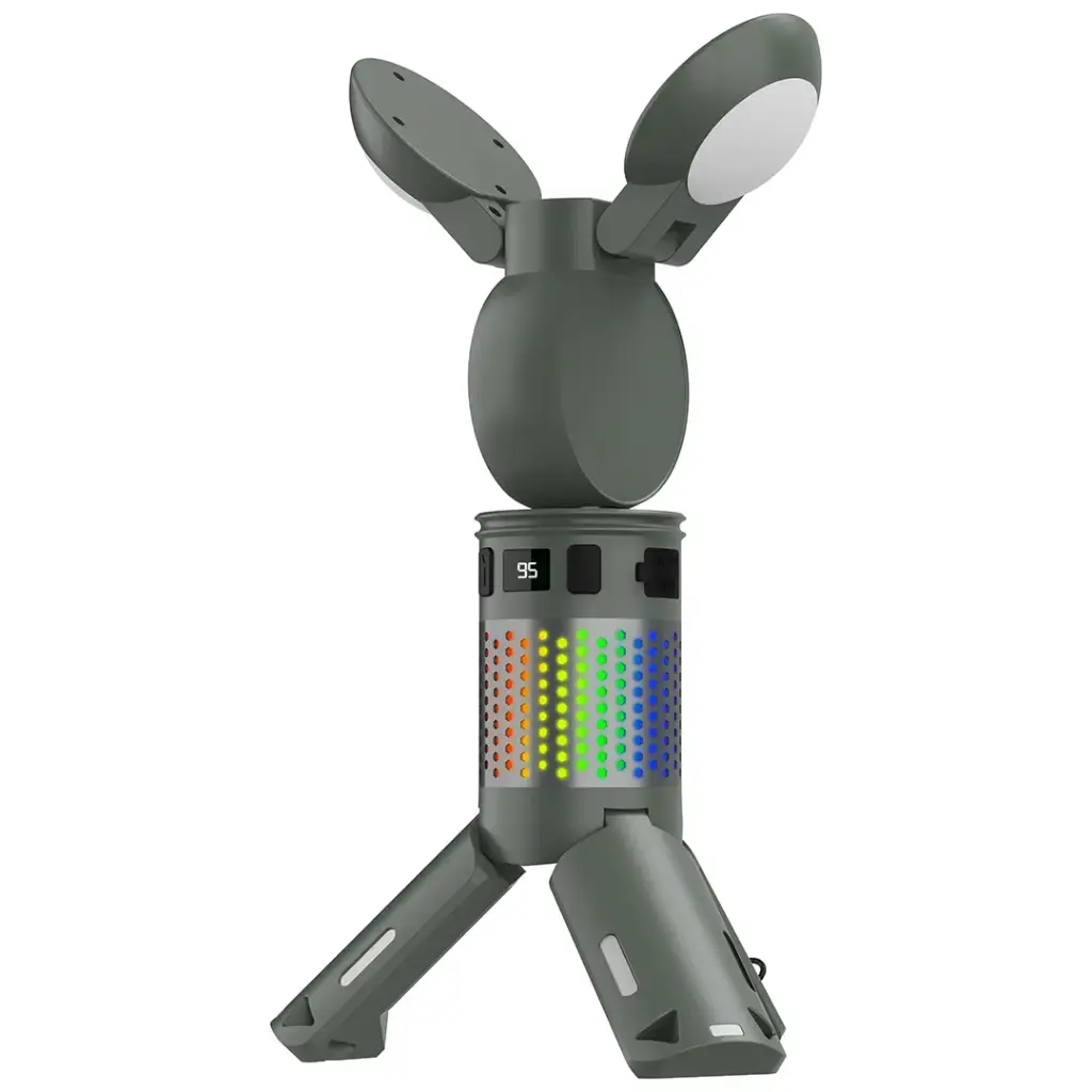 Porodo Lifestyle Foldable Lantern LED Camping Light with Tripod Base & RGB Lighting - Green