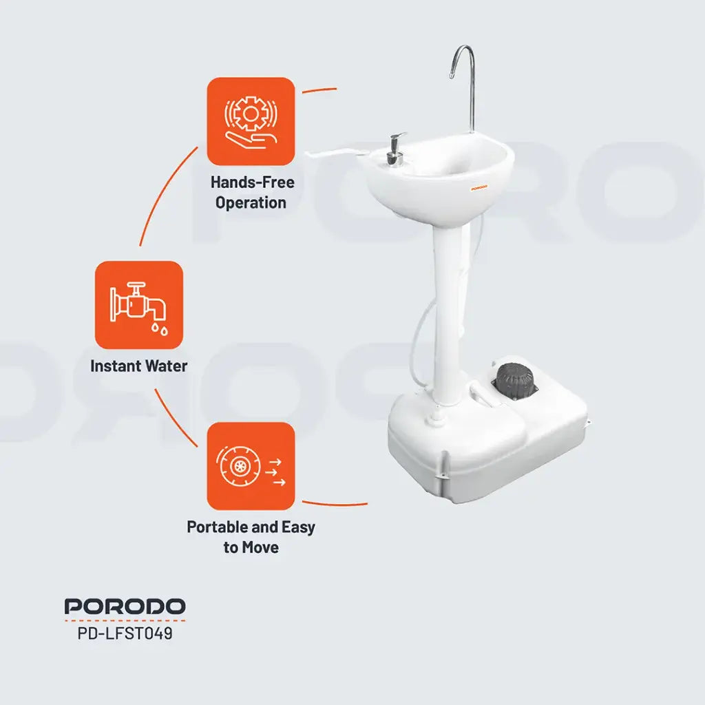 Porodo Lifestyle Portable Handwash Station - White