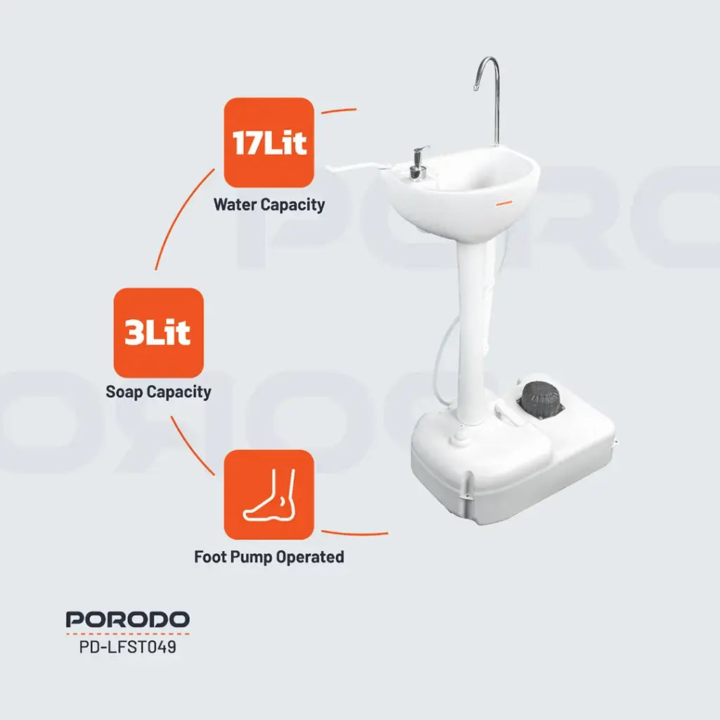 Porodo Lifestyle Portable Handwash Station - White