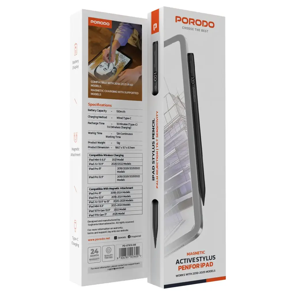 Porodo Magnetic Active Stylus Pen for iPad
