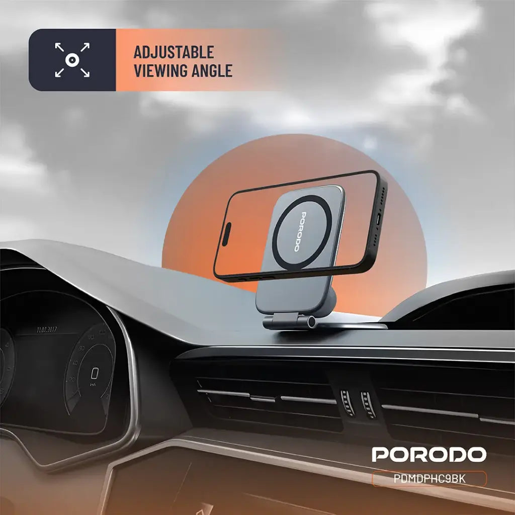 Porodo Magnifold Ultra-Slim Phone Holder - Black