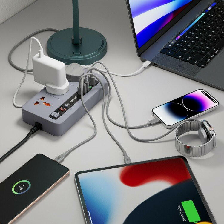 Porodo Multi-Port Power HUB 4 USB-A/USB-C Ultimate Home & Office Kit 2M - Phonology