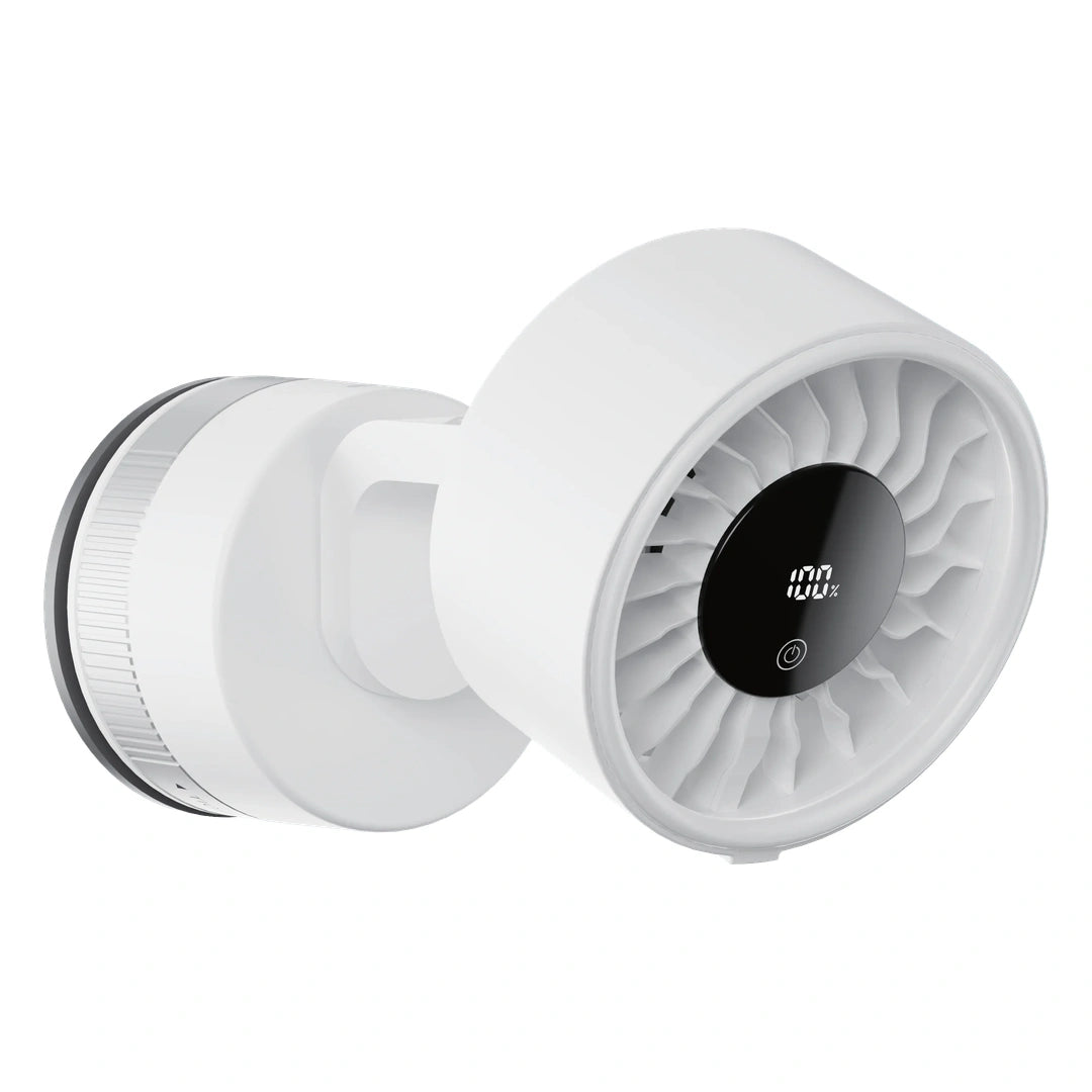 Porodo Chillo Luxe Portable Suction Cup Fan with 4000mAh Rechargeable Battery - White