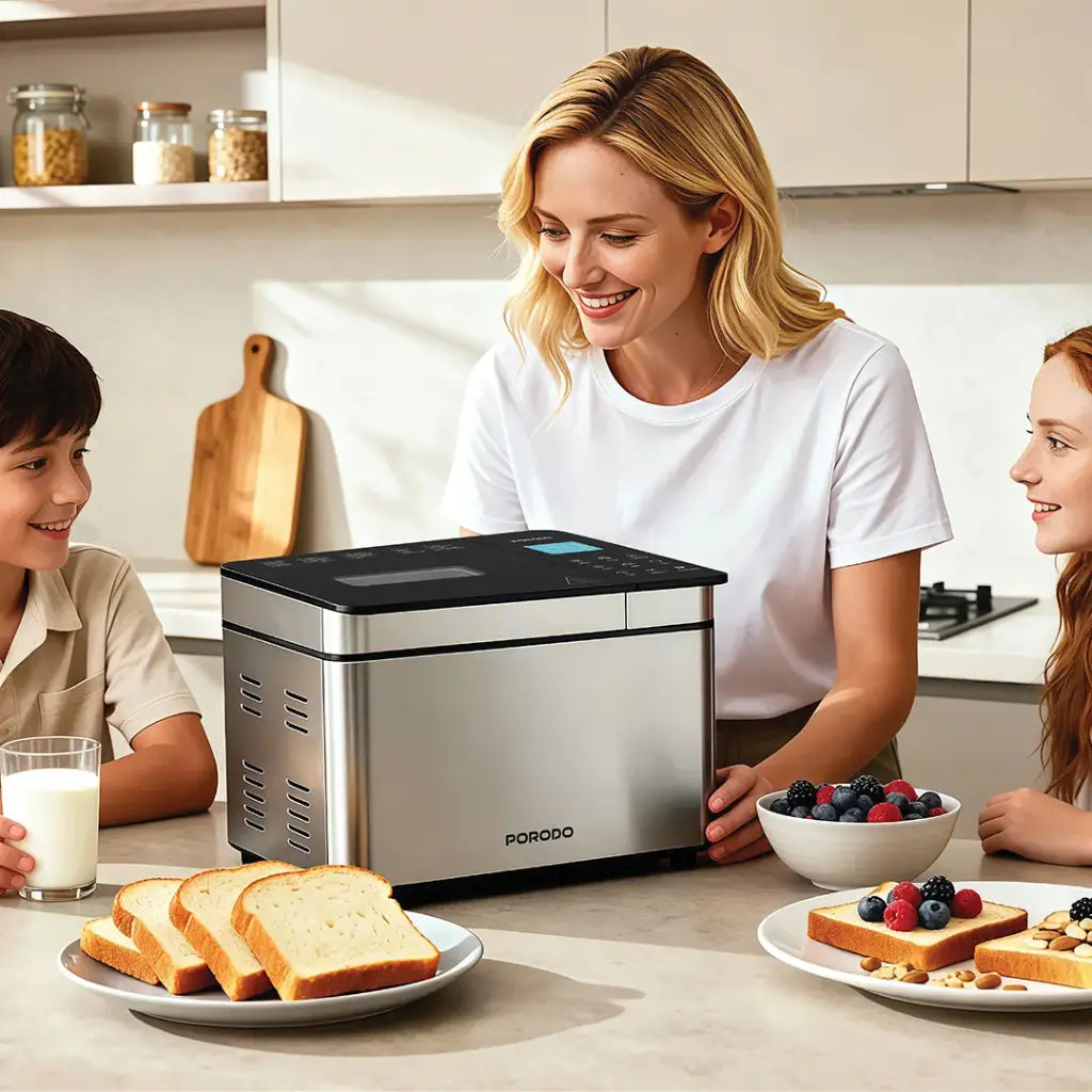 Porodo Lifestyle Khabaz Stainless Steel Automated Bread Maker with 25 Preset Programs - Black