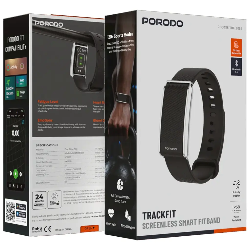 Porodo Trackfit Smart Silicone Fitness Band
