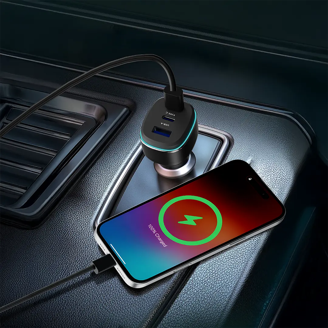 Powerology 140W Triple-Port High-Power Car Charger