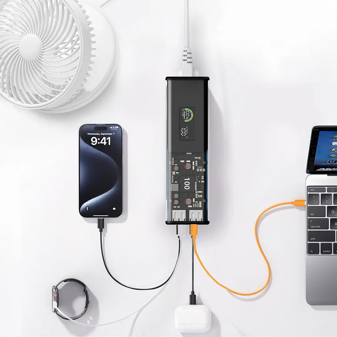 Powerology Énergie 27000mAh Power Bank with AC Outlet - Black