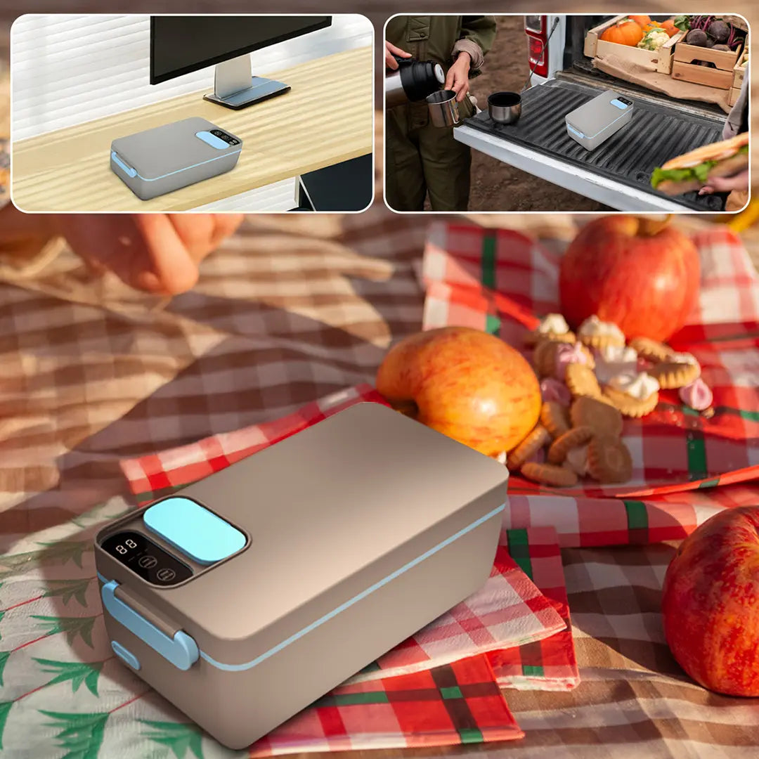 Powerology Lumo Portable Heated Lunch Box - Gray Blue