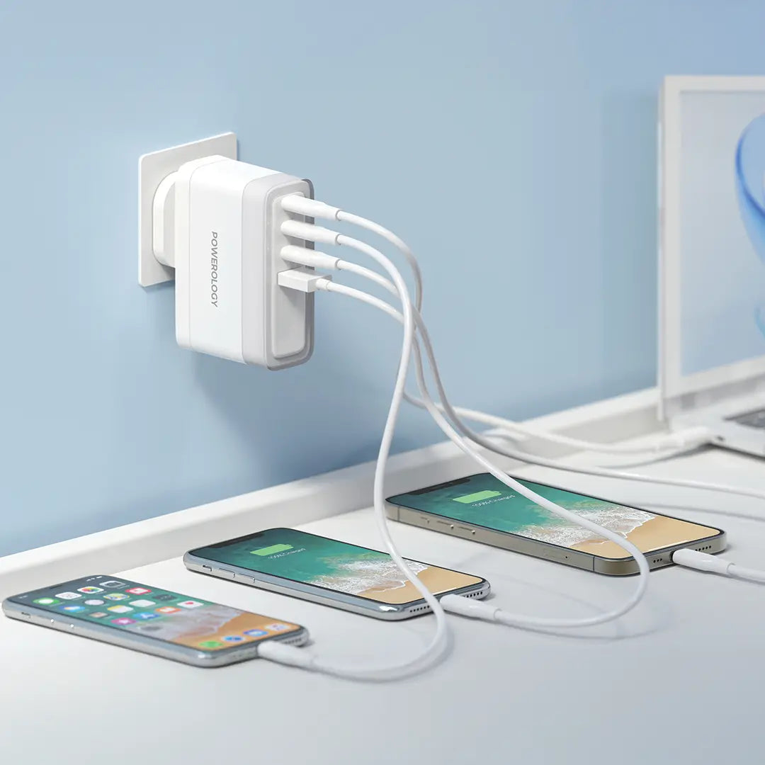 Powerology Lunex Series Fast Charging Adapter PD 140W - White