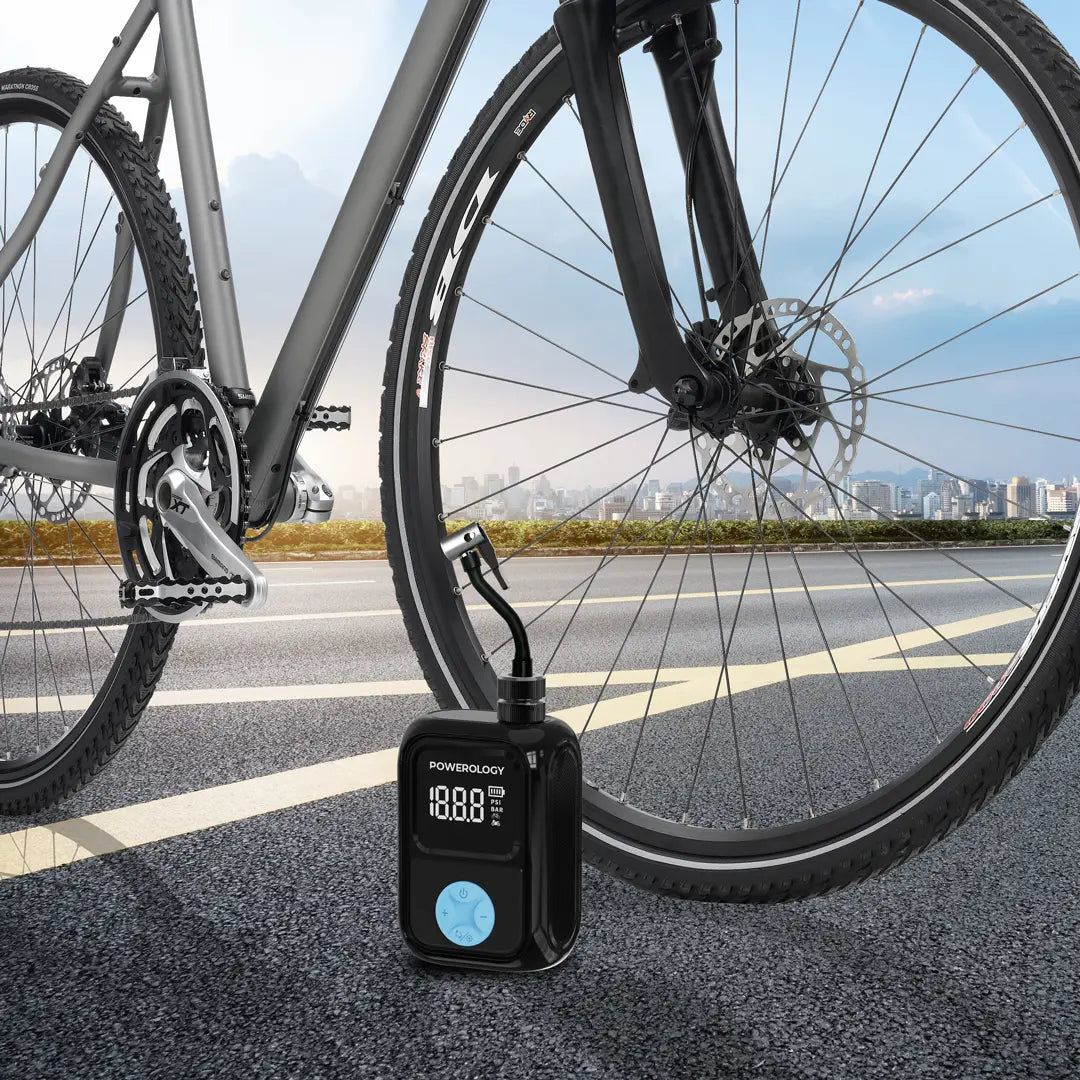 Powerology Portable Electric Tire Inflator - Black