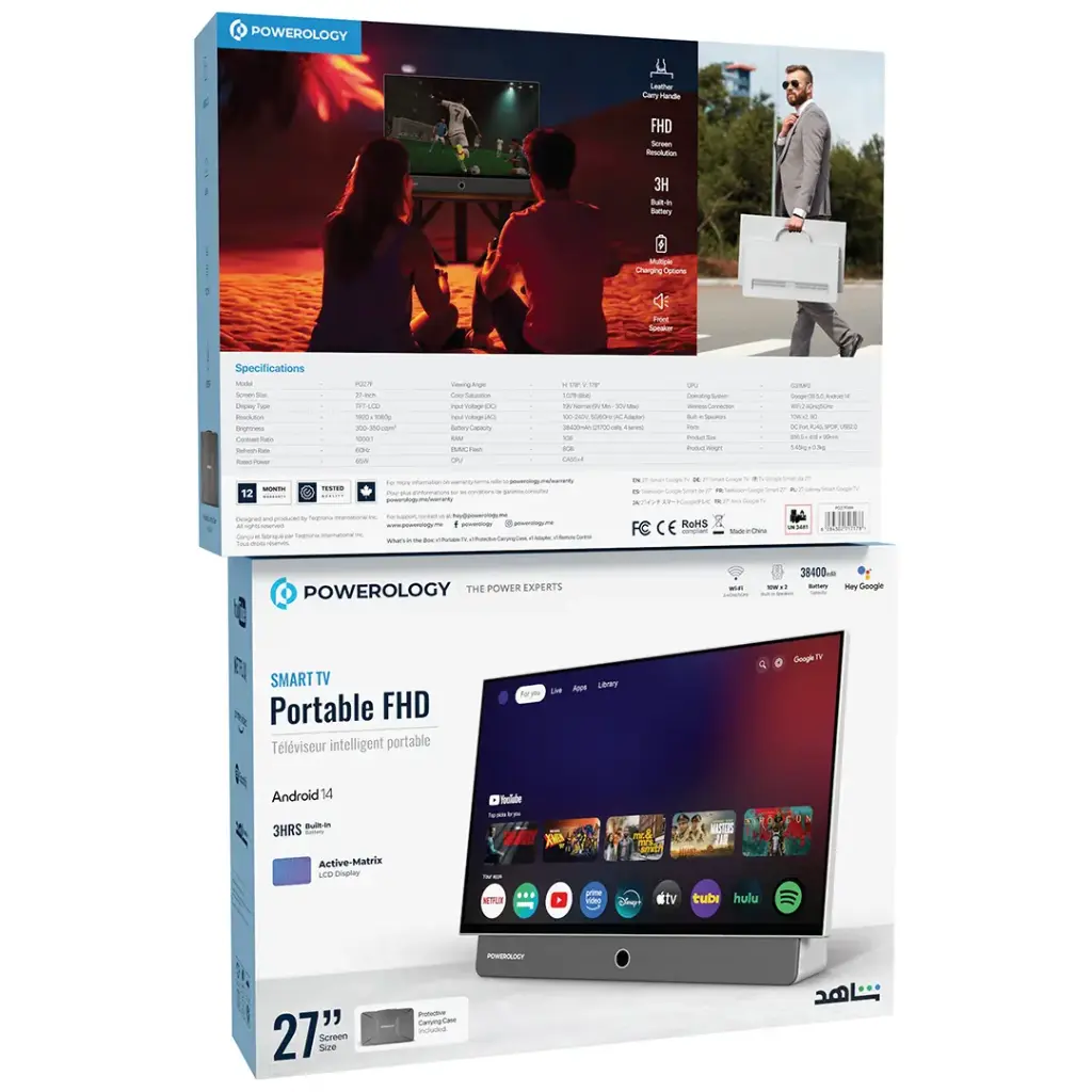 Powerology Portable FHD Smart TV - White