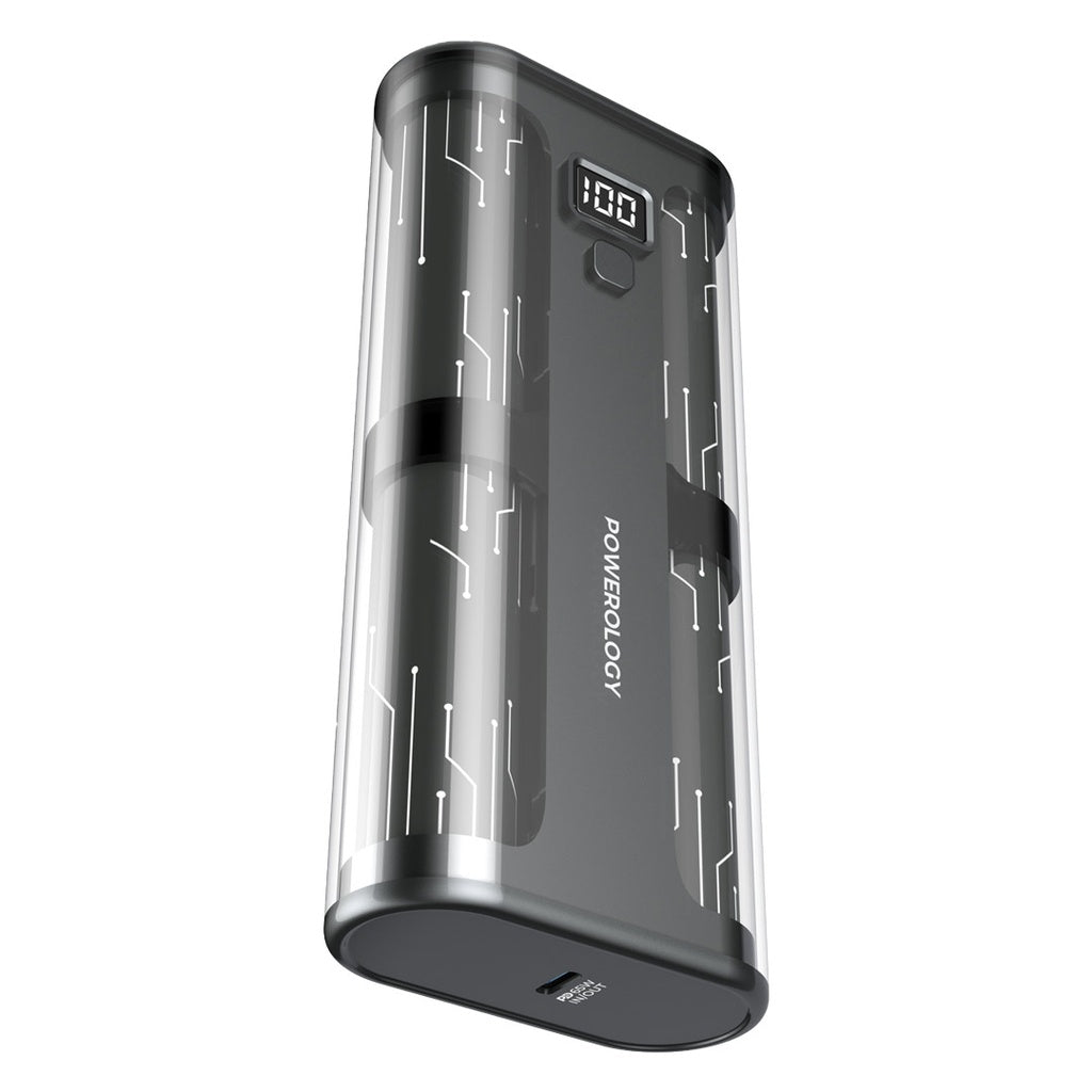 Powerology Crystalline Series Power bank 20000mAh PD 65W - Transparent/Grey