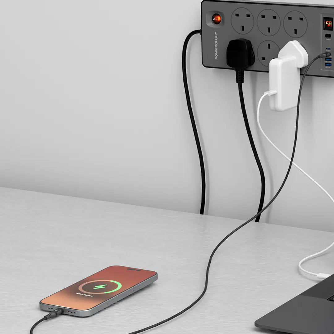 Powerology 6AC 2990W Power Strip PD 20W - Black