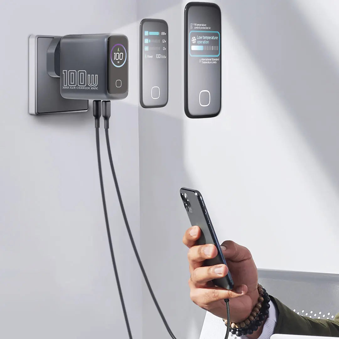 Powerology Voltflow 100W AVS GaN Wall Charger – Gray