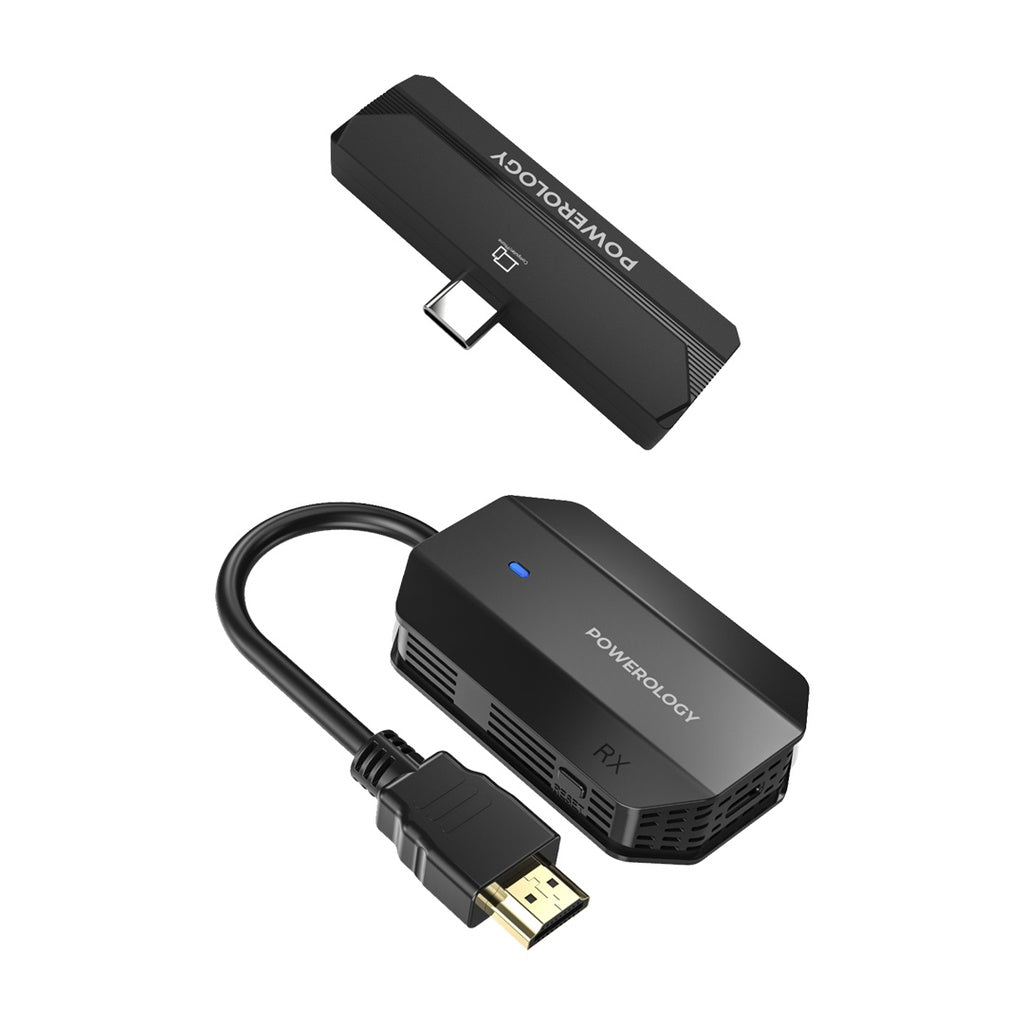 Powerology Wireless HDMI Type-C Adapter Audio & Video – Black