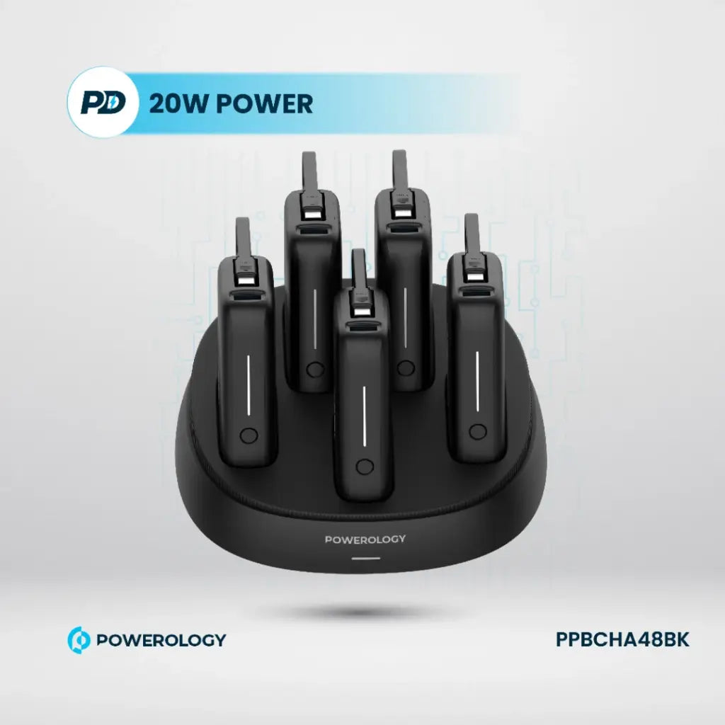 Powerology × 5 10000mAh Power Bank Station