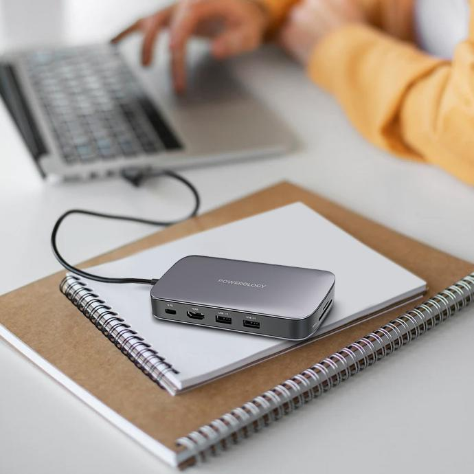 Powerology USB-C Hub & SSD Drive All-in-one Connectivity & Storage (256 & 512 GB)