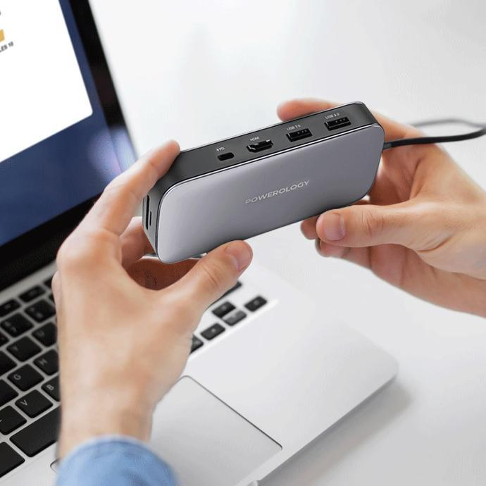 Powerology USB-C Hub & SSD Drive All-in-one Connectivity & Storage (256 & 512 GB)