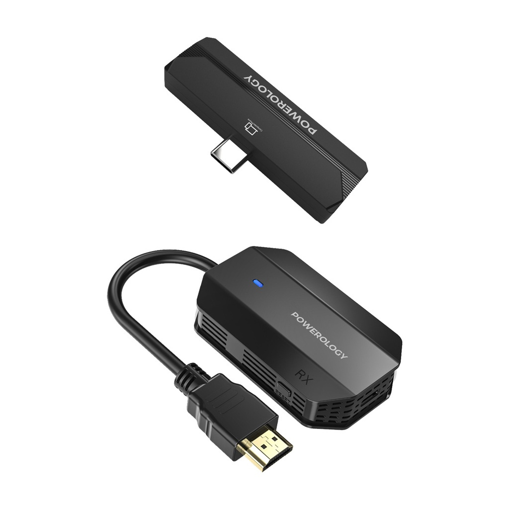 Powerology Wireless HDMI Type-C Adapter Audio & Video – Black