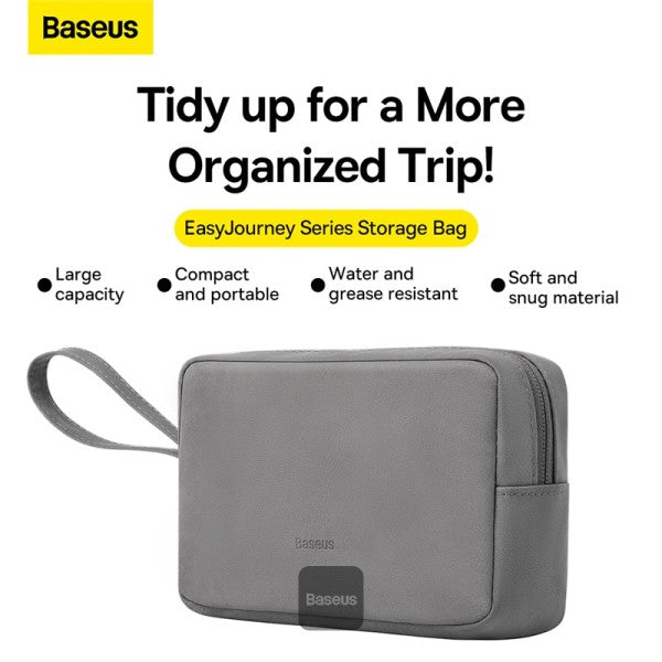 Baseus EasyJourney Series Storage Bag - Small Travel Organizer for Phone, Headphones & Accessories - Dark Gray