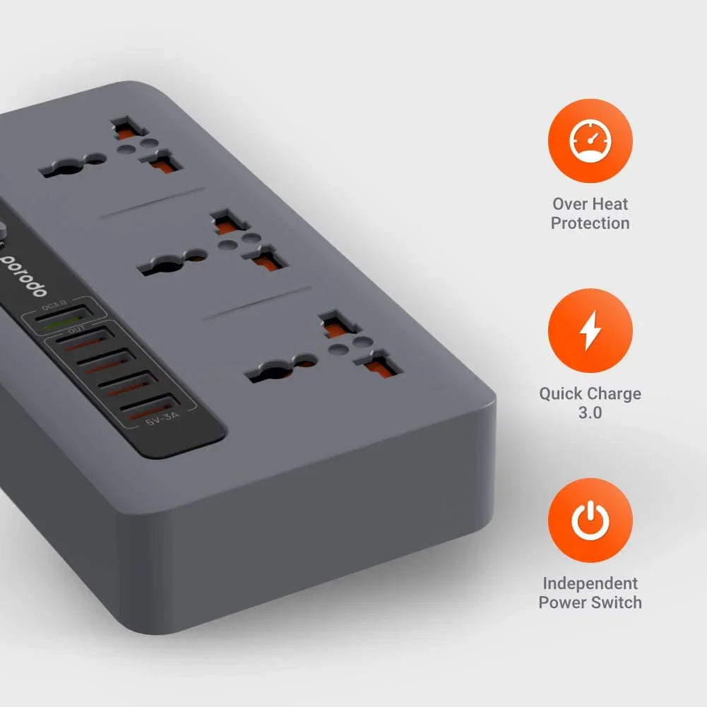 Porodo Fast Charging Power SOCKET & USB HUB - Phonology