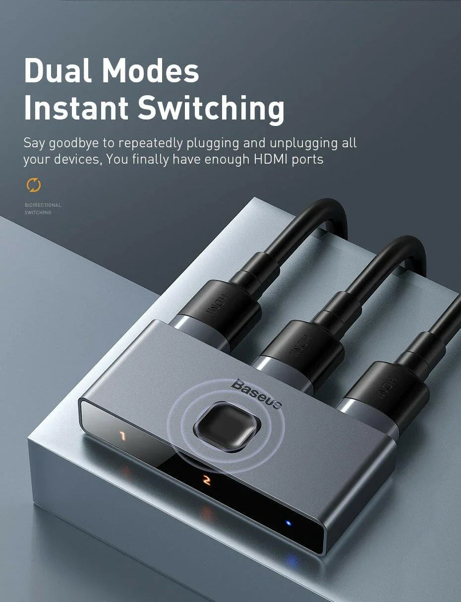 Baseus Matrix HDMI Splitter ( 2in1 ) Space Grey - Phonology