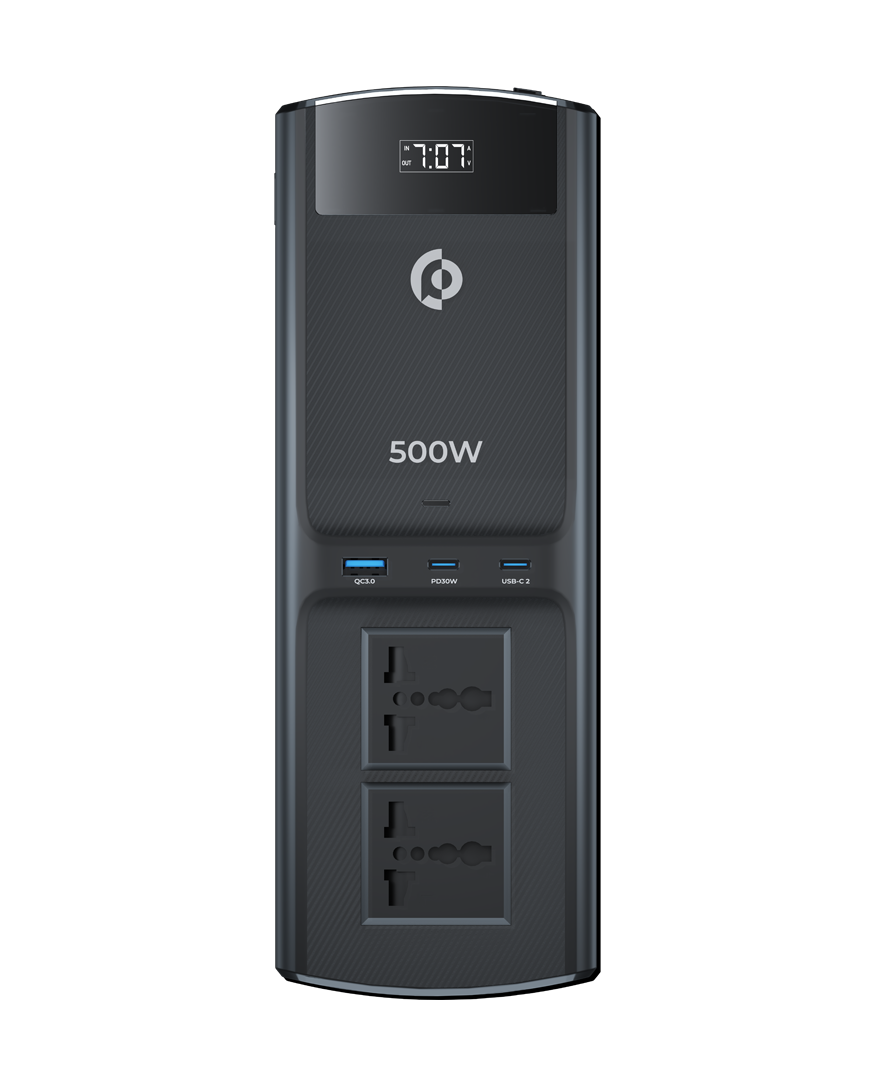Powerology 500W Universal Multi-Port Car Inverter with Dual USB-C Output - Phonology